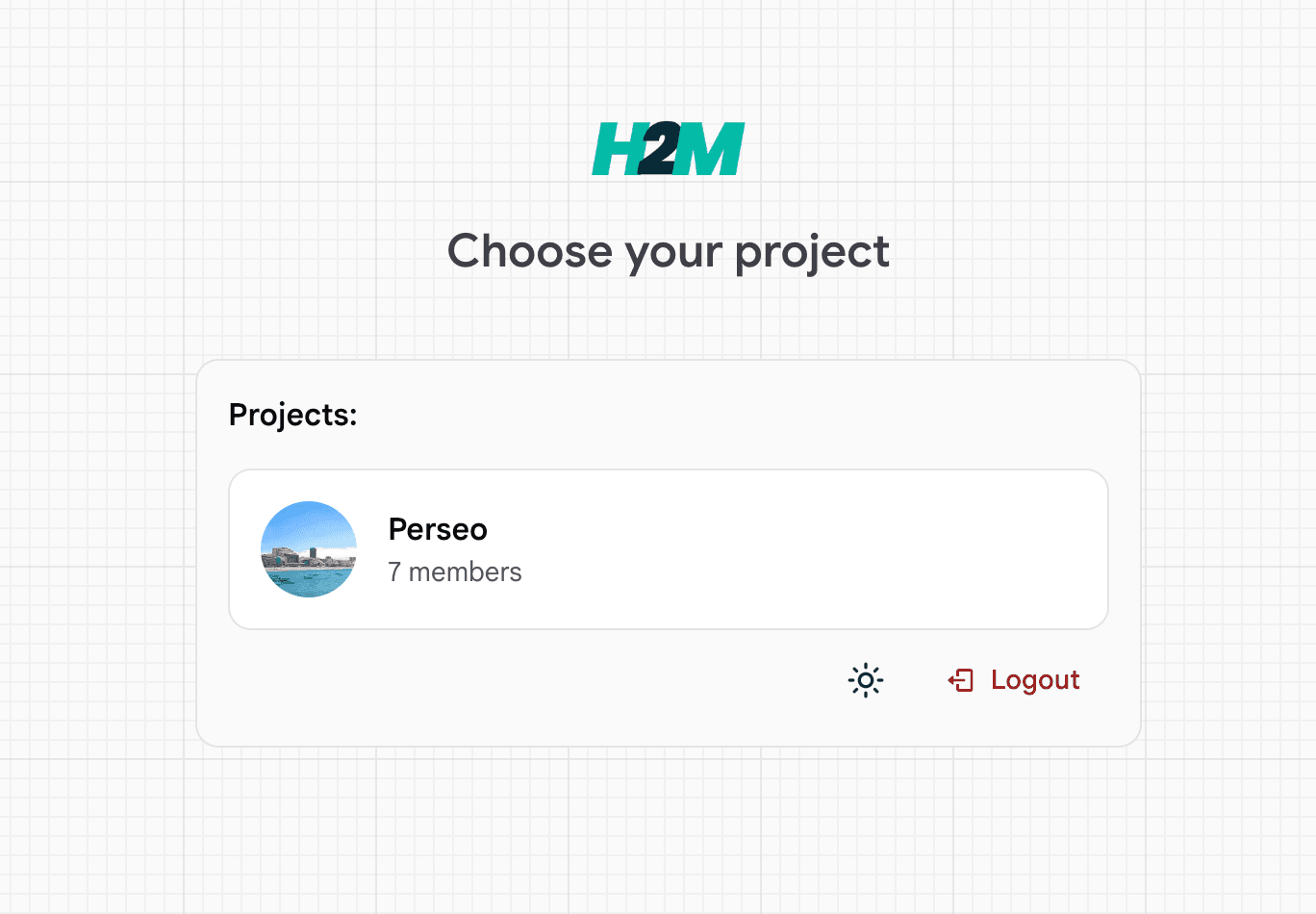 Project picker: list of projects to open