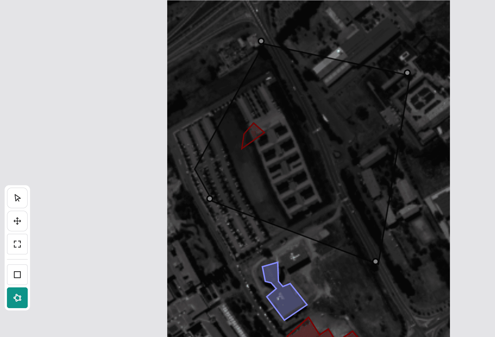 Polygons and bounding regions on aerial image